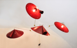 Chapeau Chinois II, a swing-arm wall lamp by Janette Laverrière at Silberkuppe, Berlin, available at JL Editions