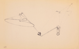 Technical drawing of Chapeau Chinois II, a swing-arm wall lamp by Janette Laverrière, available at JL Editions 