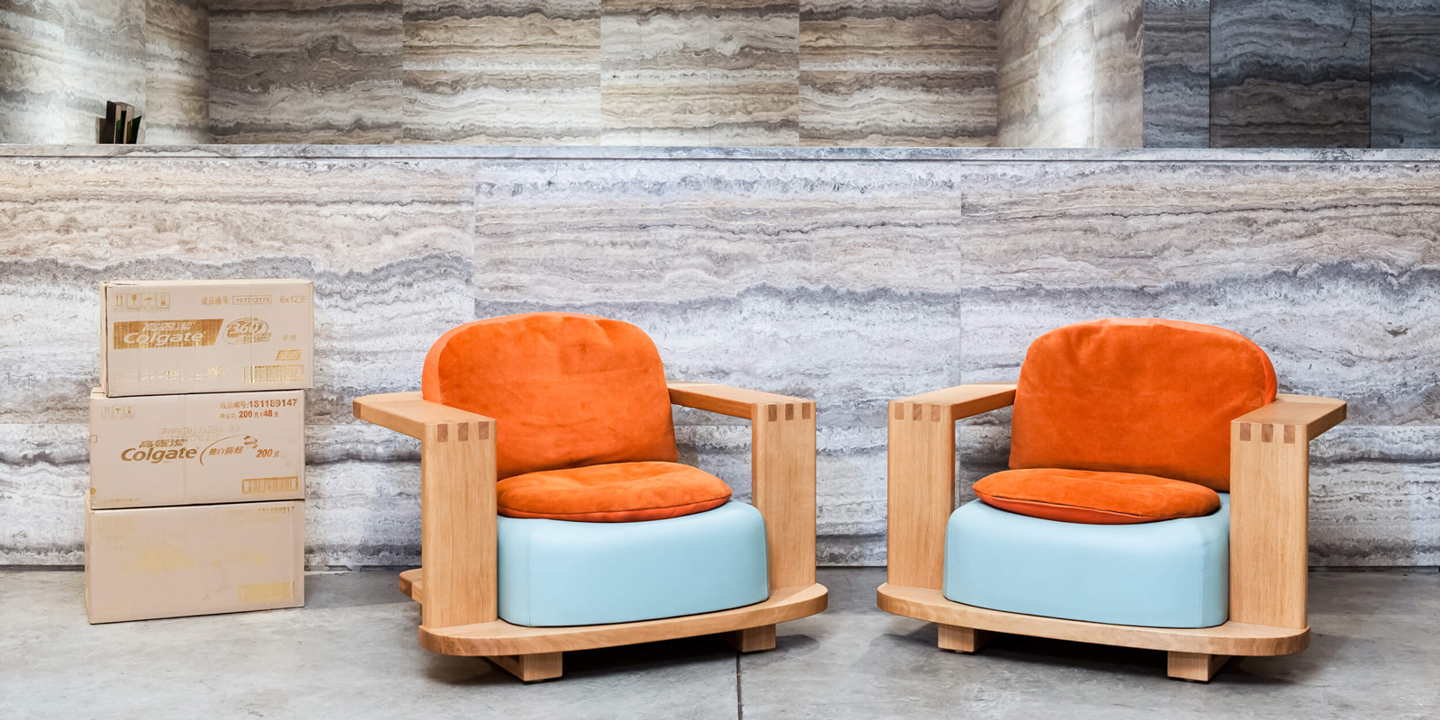 Fauteuil Cognac, an upholstered armchair by Janette Laverrière at Duddell's, Hong Kong, available via JL Editions