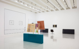 La lampe dans l'horloge at Question the Wall Itself, an exhibition with Janette Laverrière and Nairy Baghramian, at Walker Art Center, Minneapolis 